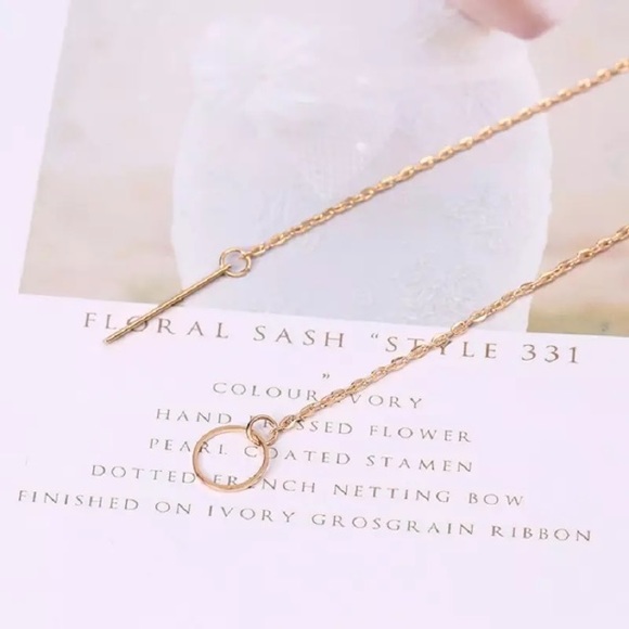 NEW💙💎💛MODERN💛GOLDEN💛CIRCLE💛BAR💛NECKLACE💎💙 - Picture 3 of 8